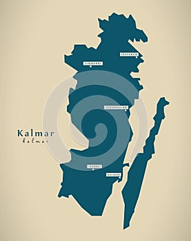 Modern Map - Kalmar Sweden SE