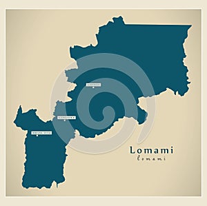 Modern Map - Lomami province map of DR Congo photo
