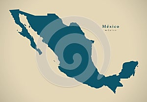 Modern Map - Mexico MX mainland photo
