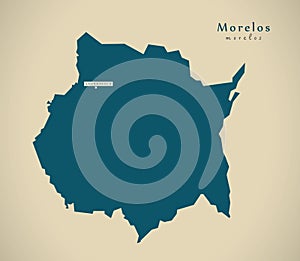 Modern Map - Morelos Mexico MX