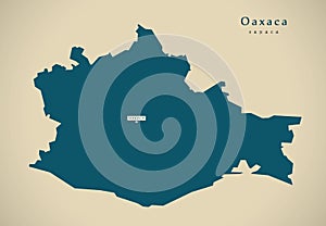 Modern Map - Oaxaca Mexico MX