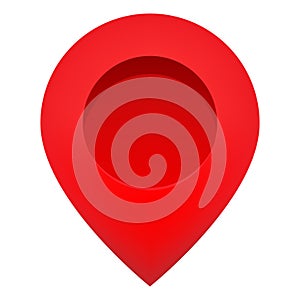 Modern map pointer icon. Red location marker isolated on white background