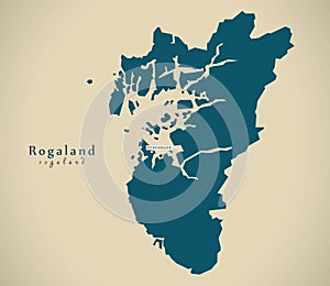Modern Map - Rogaland Norway NO