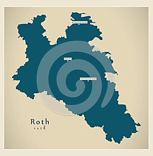 Modern Map - Roth county of Bavaria DE