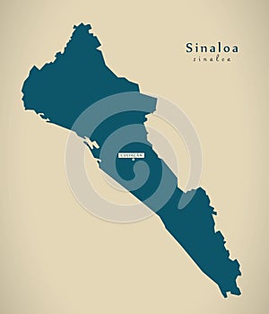 Modern Map - Sinaloa Mexico MX photo