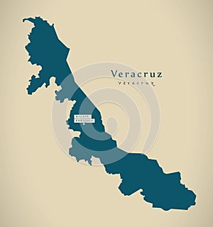 Modern Map - Veracruz Mexico MX