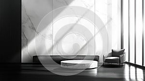 Minimalist Marble Interior Product Display, Modern Interior