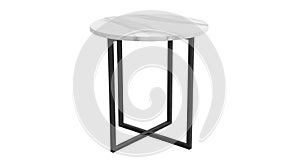 Modern Marble Top Side Table with X-Base