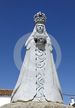 Modern Maria statue in La Coronada, Badajoz - Spain photo