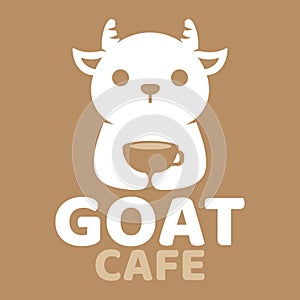 Modern mascot flat design simple minimalist cute goat sheep lamb logo icon design template vector with modern illustration concept