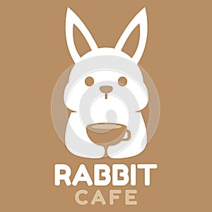 Modern mascot flat design simple minimalist cute rabbit bunny logo icon design template vector with modern illustration concept