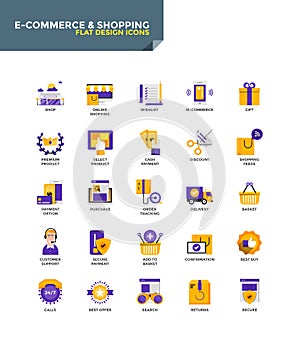 Modern material Flat design icons - E-Commerce and Shopping