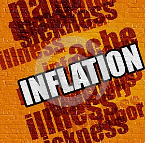 Modern medical concept: Inflation on Yellow Brickwall . photo