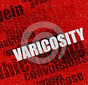 Modern medical concept: Varicosity on Red Wall.