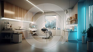 Modern medical consultation room, great design for any purposes. Medicine technology. Health care. Medical technology.