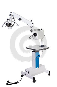 Modern medical equipment ophthalmology operation surgical microscope isolated