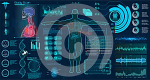 Modern medical examination HUD style. photo