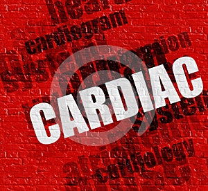 Modern medicine concept: Cardiac on the Red Brickwall .