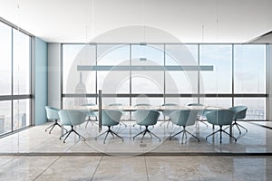Modern meeting room with NY view