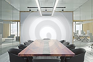 Modern meeting room with whiteboard