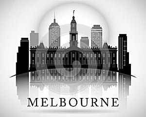 Modern Melbourne City Skyline Design. Australia