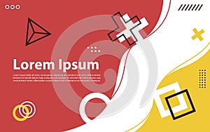 Modern memphis background with elements