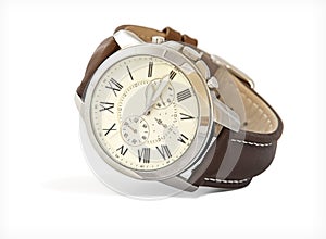 Modern men s watch on white background