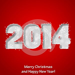 Modern Merry Christmas and Happy New Year greeting card