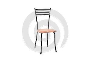 Modern metal chair, isolated, white background