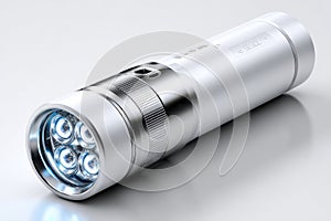 Modern LED Flashlight on a White Background