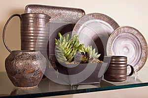 Modern Metallic Table Place Setting