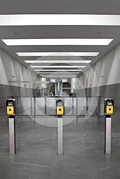 Modern metro station architecture perspective