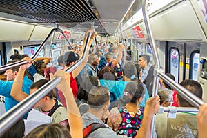 Modern metro trasportation in Medellin city