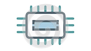 Modern Microchip CPU Icon Vector Graphic, Technology Computing, vector design Generative AI