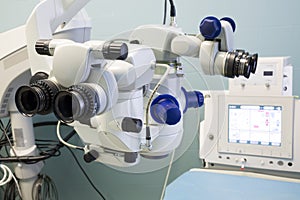 Modern microscope for eye operation at the