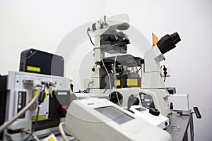 Modern microscope microbiology laboratory