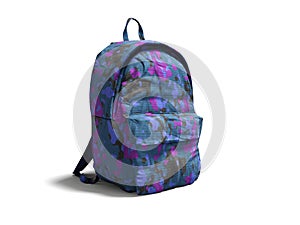 Modern military backpack in school for boy and teenager with blu