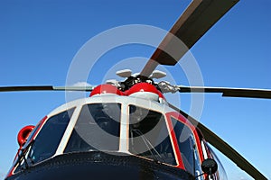 Modern military helicopters closeup