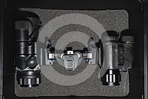 Modern millitary night vision device and thermal vision device in hardcase