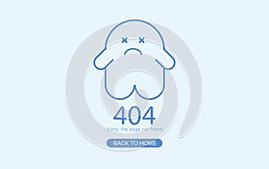 Modern minimal of 404 error page for website, 404 Error the page not found with dead ghost. Concept cartoon cut theme web banner,