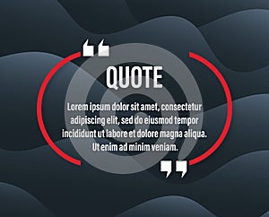 Modern minimal black frame for your text with jogs. Quote