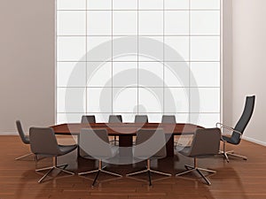 Modern, minimal boardroom