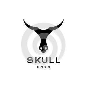 Modern minimal cow skull logo design