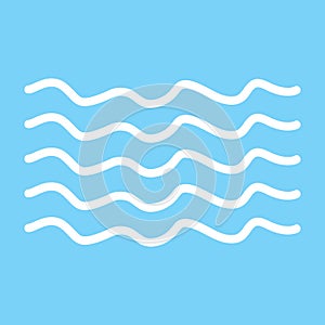 Modern minimal flat design style. Wave thin line symbol, Waves o