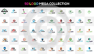 Modern Minimal Mega Vector 50 Logo set Collection