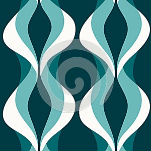 Modern Minimal Turquoise And White Swirls Wallpaper With Geometric Simplicity