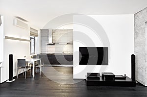 Modern minimalism style kitchen interior