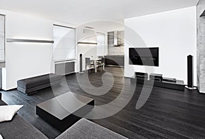 Modern minimalism style studio interior photo