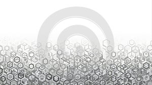 Abstract Geometric Hexagon Pattern Background in Grayscale