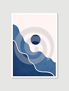 Modern minimalist art print. Abstract mountain contemporary aesthetic backgrounds landscapes. Arts design for wall